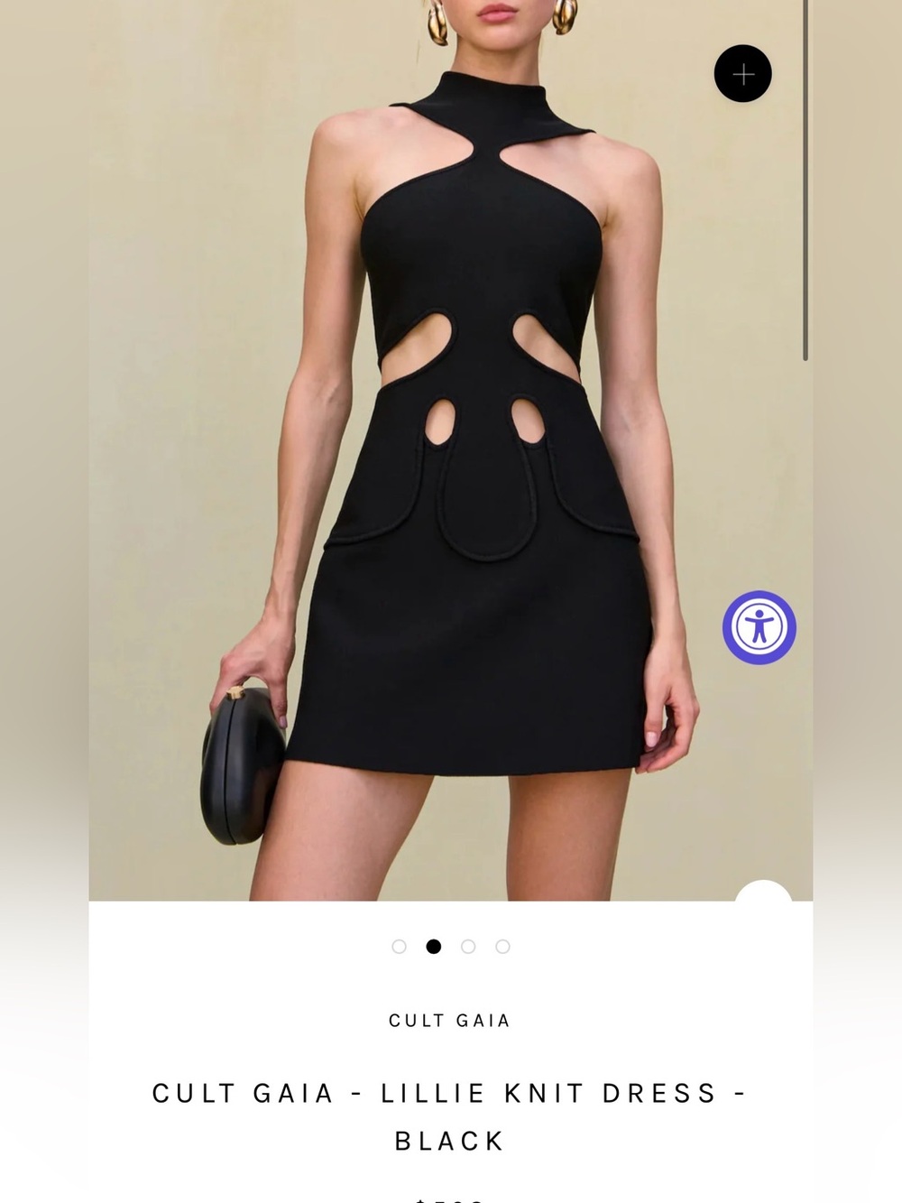 Commense Cut Out Halter Mini Dress Black NWT